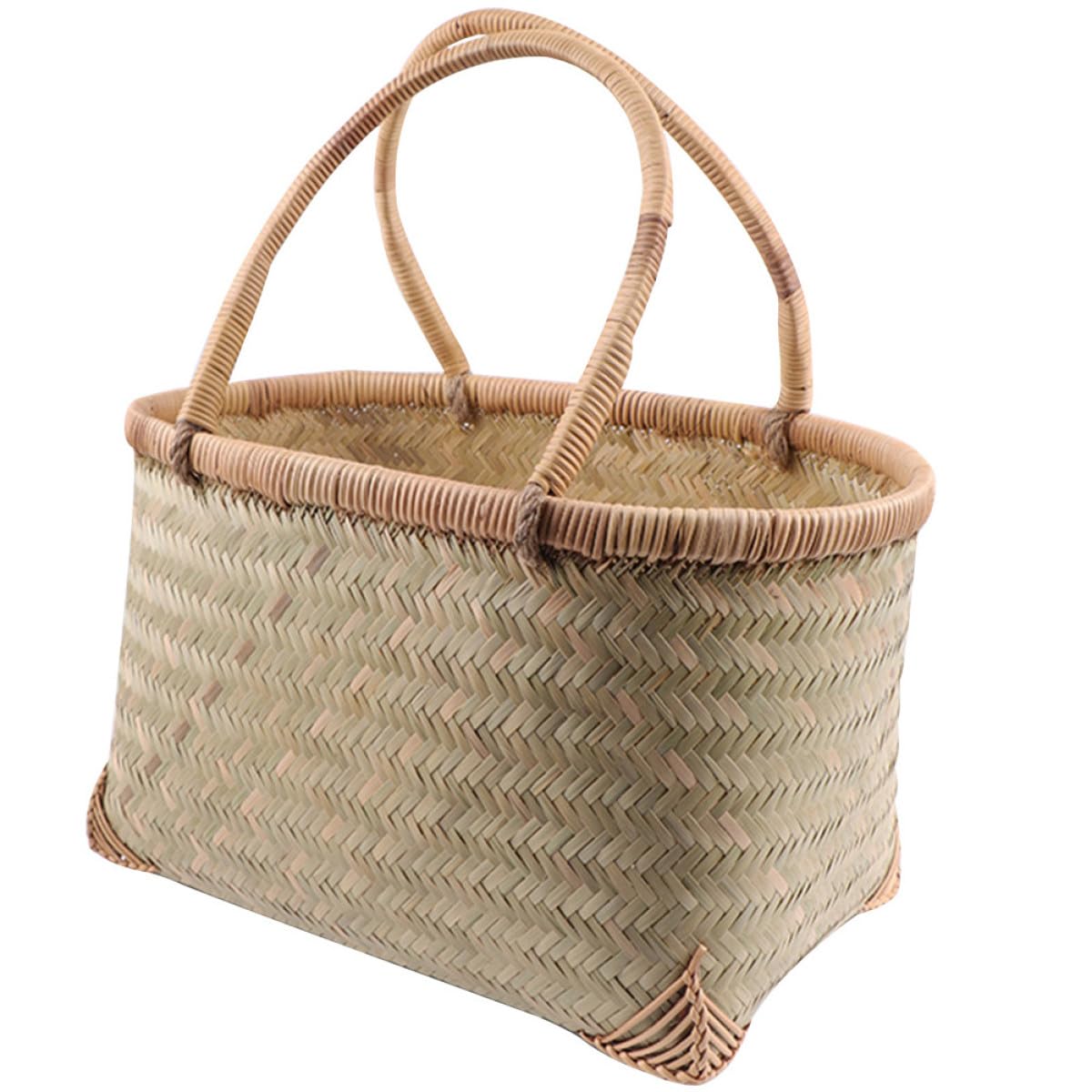 Panier à fleurs et légumes tressé petit format pour cueillette jardin et marché