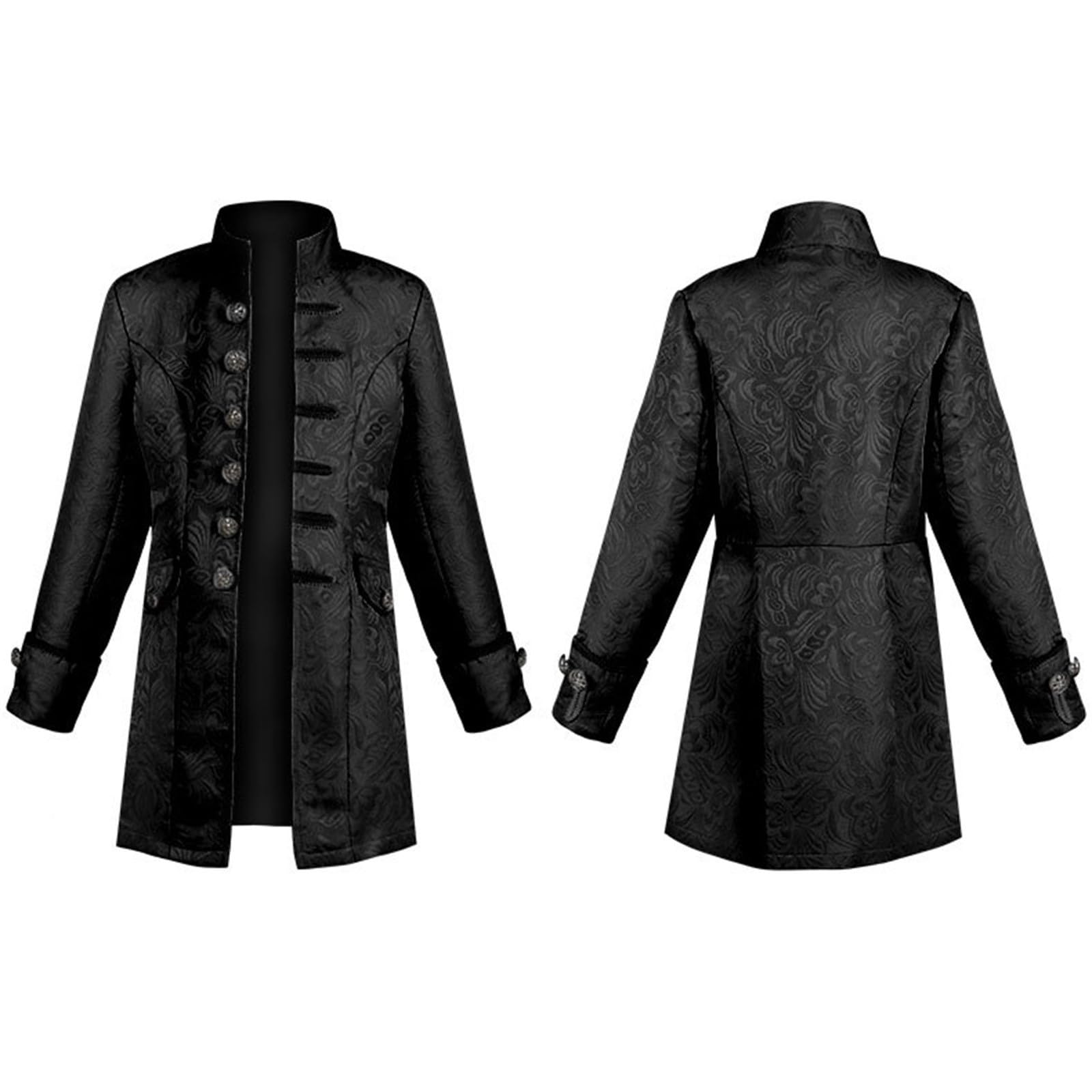 Boy Steampunk Coat Child Medieval Gothic Frock Coat Renaissance Victorian Pirate Viking Costume for Carnival Partit Cosplay Long Sleeves Vintage Boy Jacket - Child