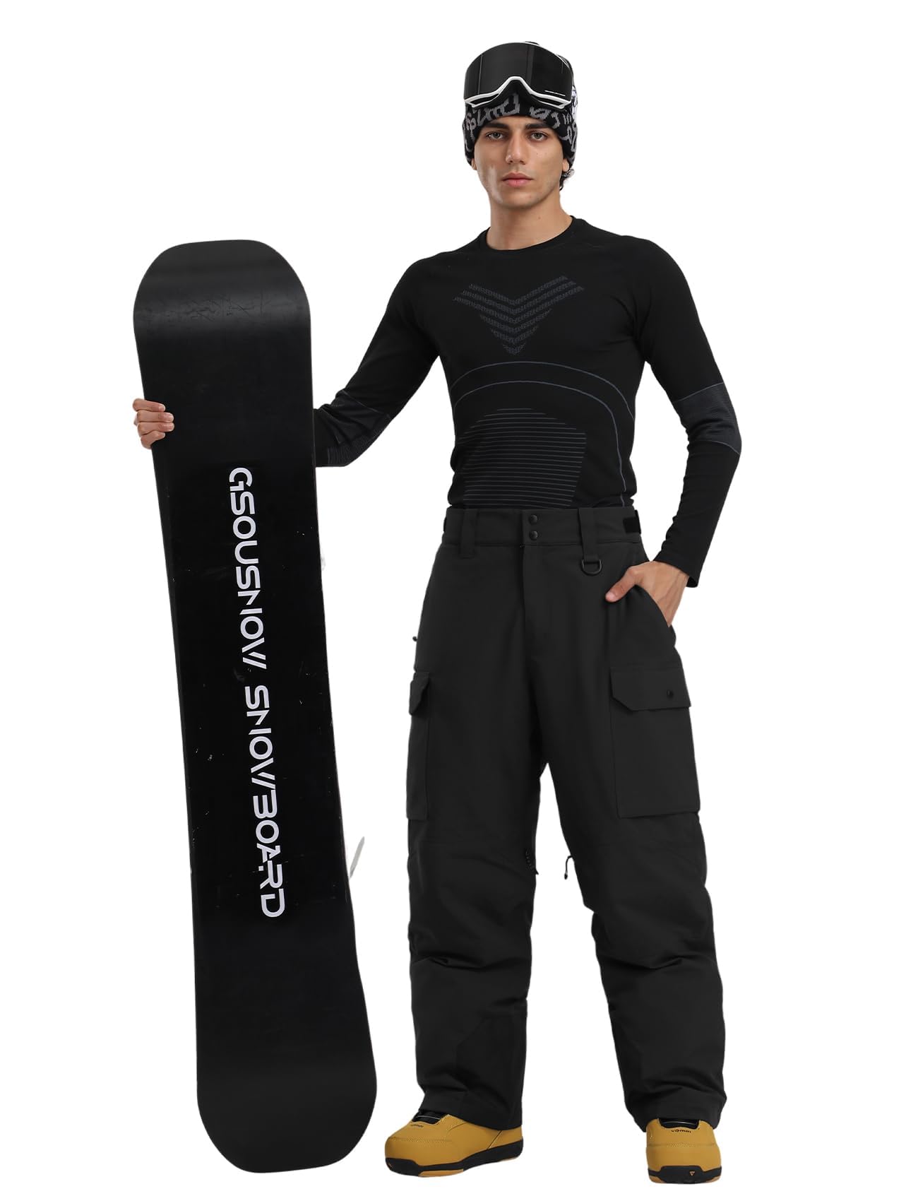 GSOU SNOW Damen Herren Skihose Regular Fit Hoher Rücken Snowboardhose