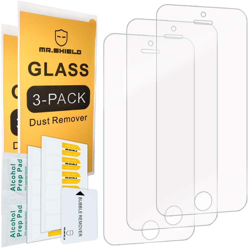 Mr.Shield-[3-Pack Designed for iPhone SE (2016 Edition ONLY) / iPhone 5/5S / iPhone 5C [Tempered Glass] Screen Protector with Lifetime Replacement