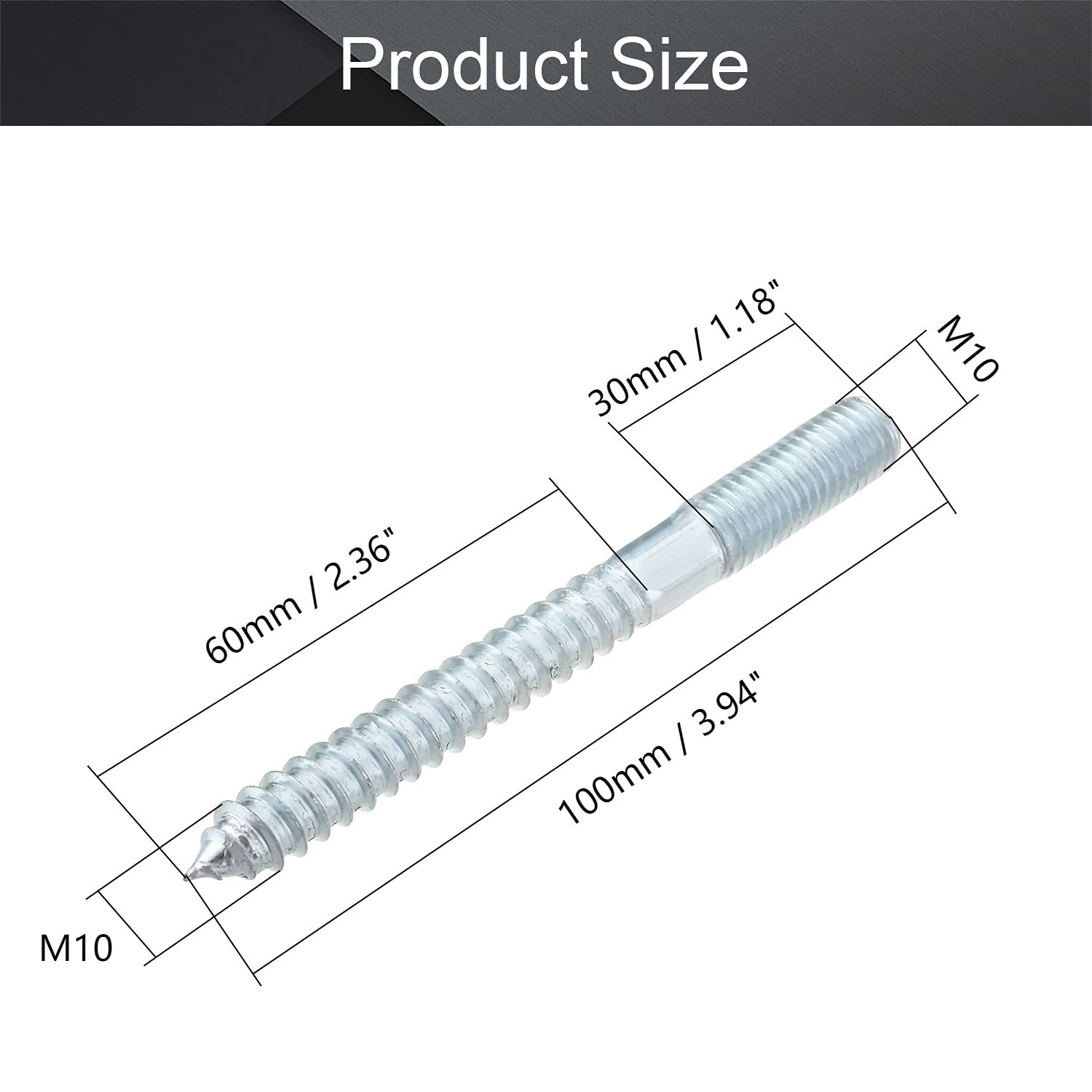 Blue Jay Fasteners 8116128-PL-50 0.25 x 4 in. Full Thread Steel Plain Hanger Bolts - Box of 50