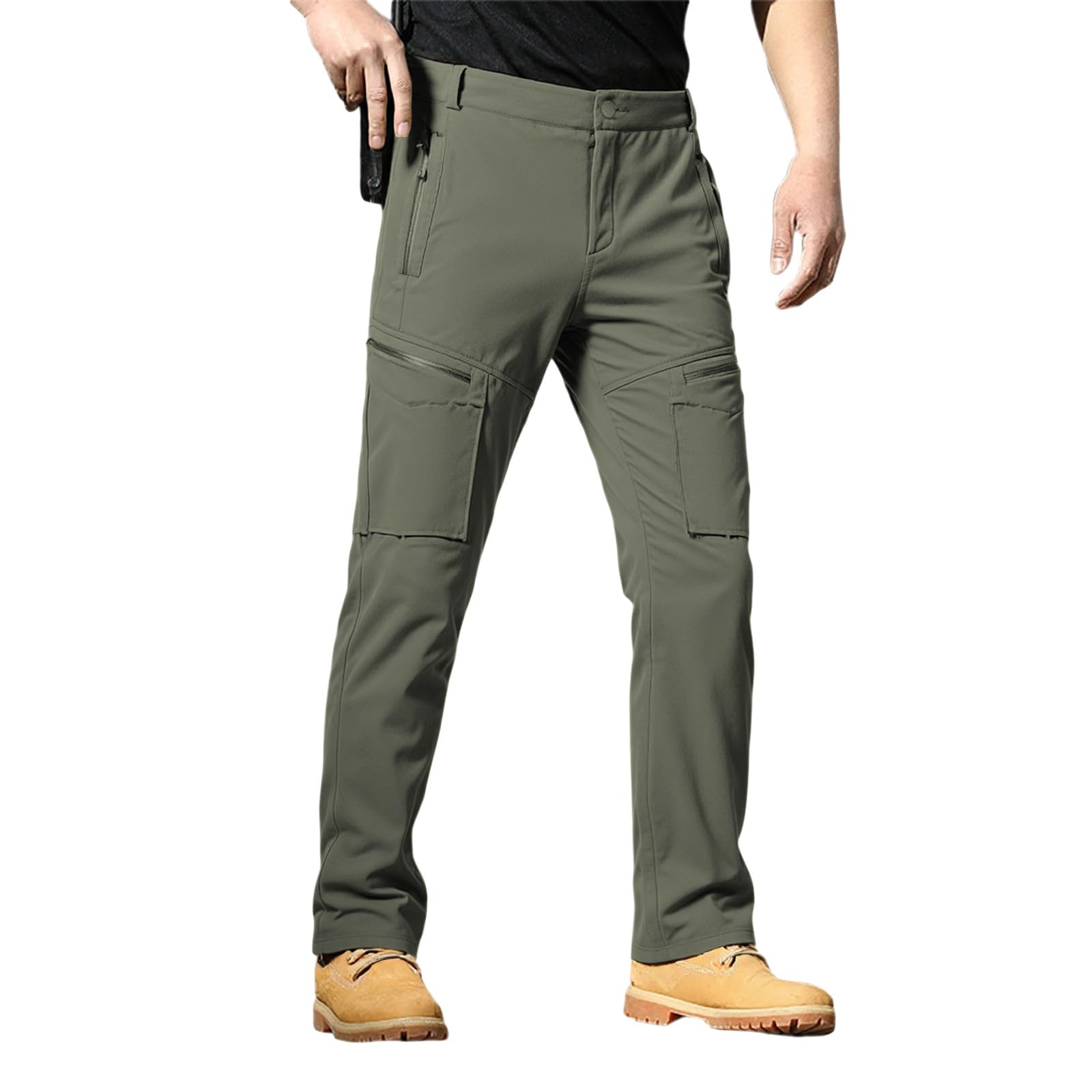 Pantalon de randonnée doublé Polaire Toutes Saisons Isolant Thermique pour l'escalade en extérieur par Temps Froid Coupe-Vent et Softshell pour Les activités de Trekking et d'aventure