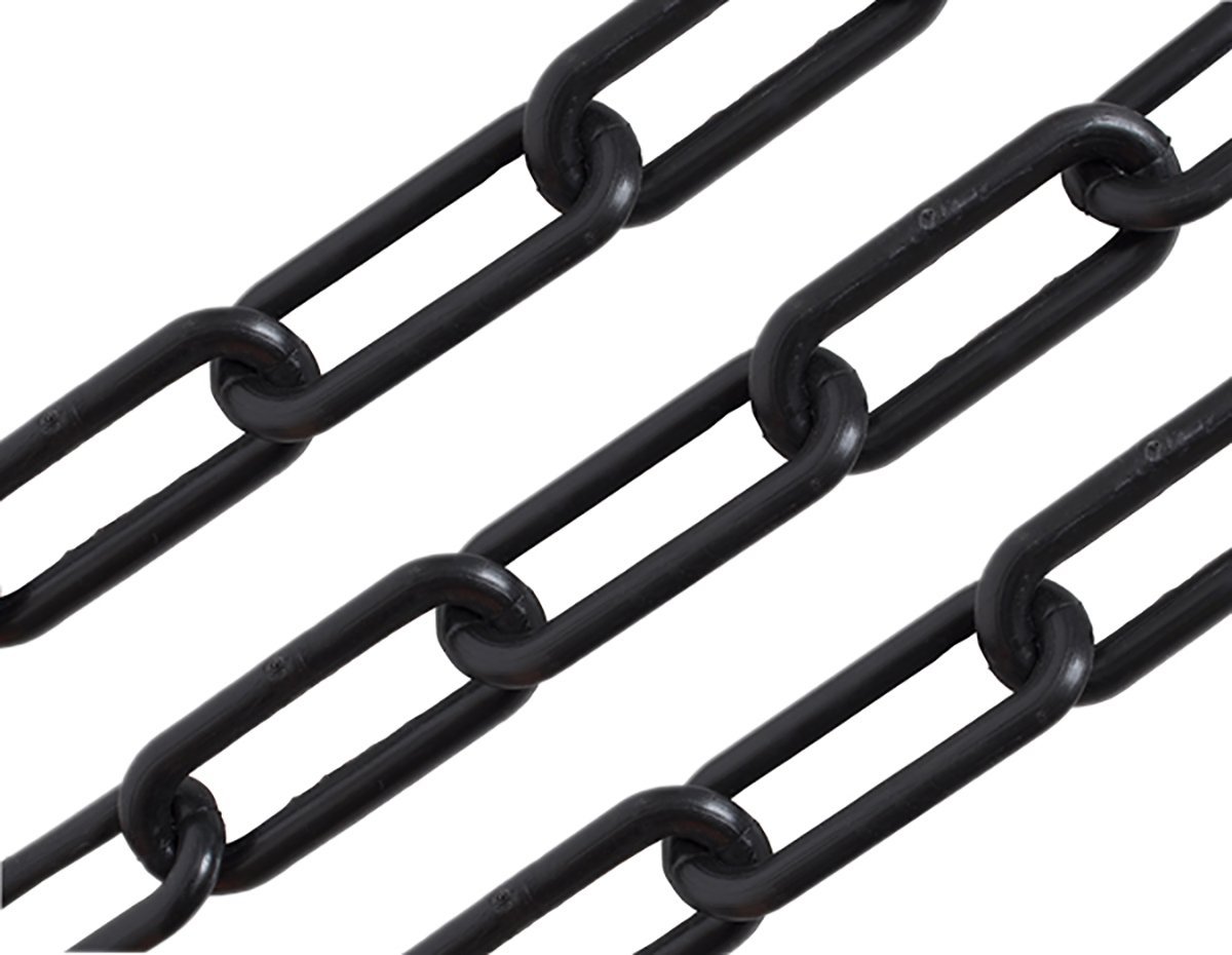Liftingear Black 6Mm Plastic Safety Barrier Garden Fence Post Decorative Link Chain (10Mtr)