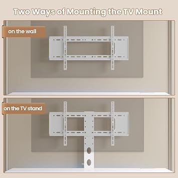 ADORNEVE White LED TV Stand with Mount and Power Outlet
