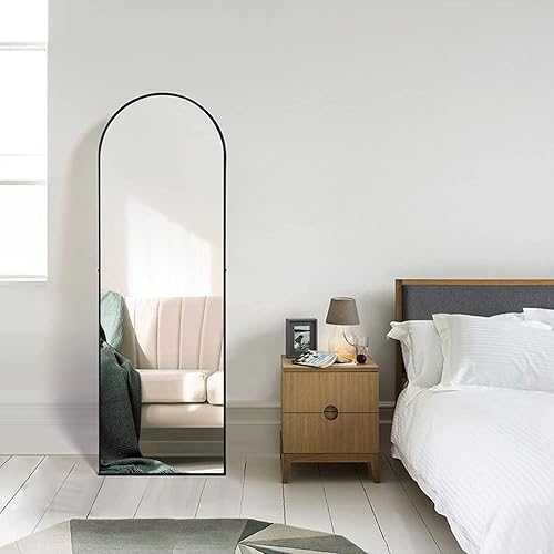 Miniatura 5 de Arched Full Length Mirror Floor Mirror, 63x20in Arch Full Body Mirror Large Wall Mirror with Aluminum Frame Standing or Leaning Against Wall for