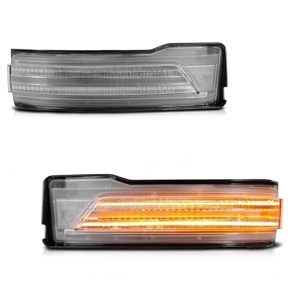 VIPMOTOZ Full LED Sequential Side View Mirror Turn Signal Lamp Compatible With 2019-2023 Ram 1500 Pickup Truck Chrome Lens Clear Lens Pair Set