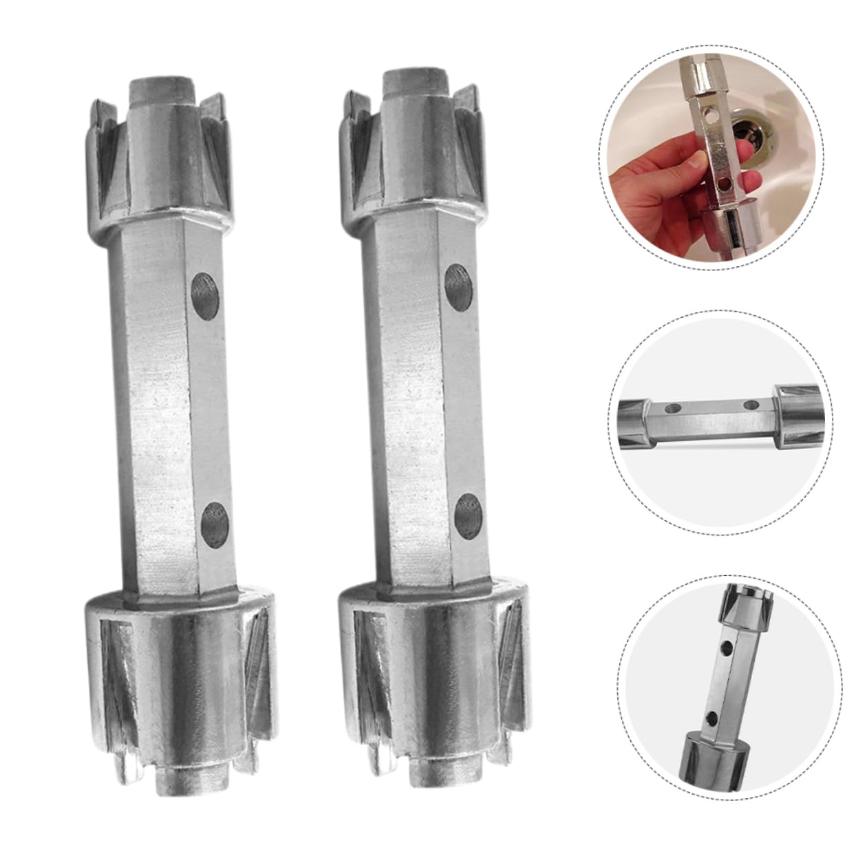 NUOBESTY Chiave per Rimozione Scarico Vasca 2 Pezzi per Spazi Stretti