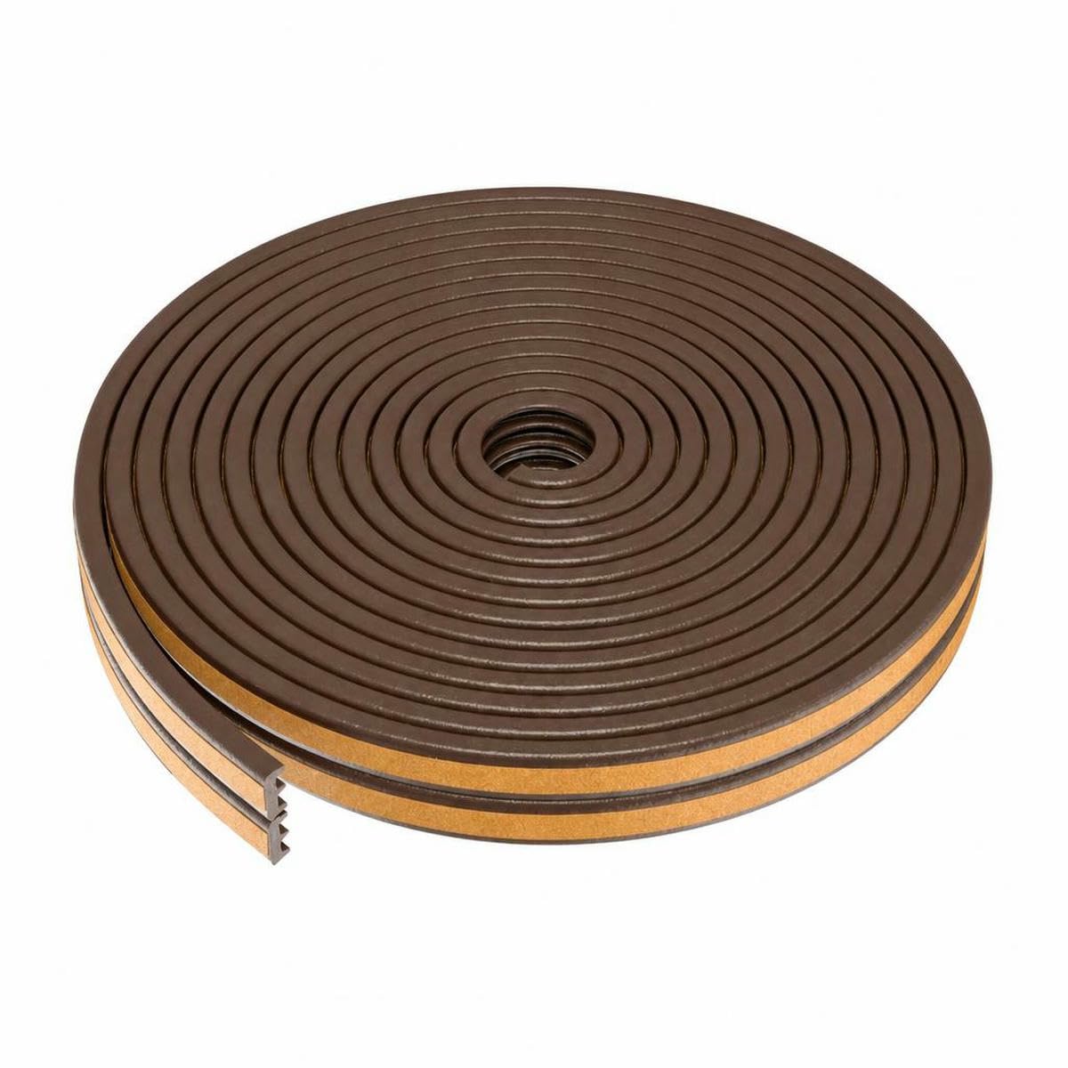 5m/10m Door Seal Strip Self-Adhesive Draft Stopper Tape Window Weather Stripping Insulation Noise Rubber Sealing Strip-E brown-5M (16.4ft)