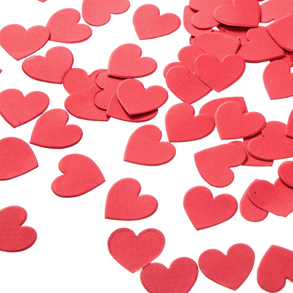 Hot Red Heart Confetti Wedding Birthday Party Favors Love Theme Table Scatter Decorations, 1.2 inch, 200pc