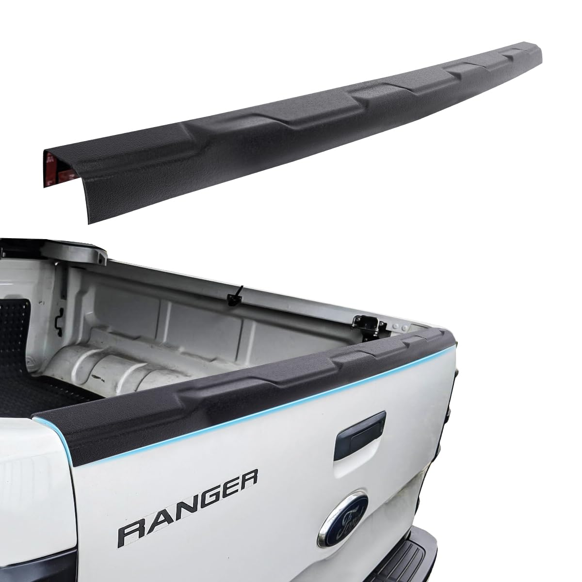 Ladekantenschutz Abdeckung Heckklappenschutz Zubehör für Ford Ranger 2012-2022 Wildtrak Limited XL XLT Stormtrak Wolftrak Thunder Raptor T6 T7 T8 MK1 MK2 MK3 | Limited XL XLT Platinum Heckklappenabdeckung Strukturiert Schwarz