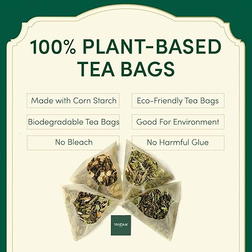 Vista 21 de VAHDAM, Paquete surtido de té Chai (6 deliciosos sabores, 36 bolsas de té piramidales ecológicas) con cafeína, sin gluten, sin OGM, mezclas de té