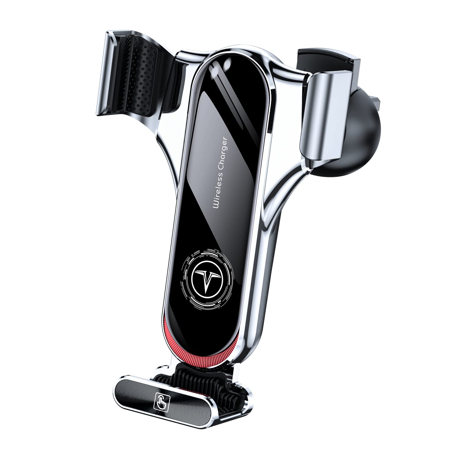 Wireless Car Charger, SUPERLIT 15W Qi Fast Charging Auto Clamping Car Charger Phone Mount Sturdy Air Vent Phone Holder for iPhone 11 Pro Max Xs, Samsung Galaxy S20+ Note 9, Universal (5)