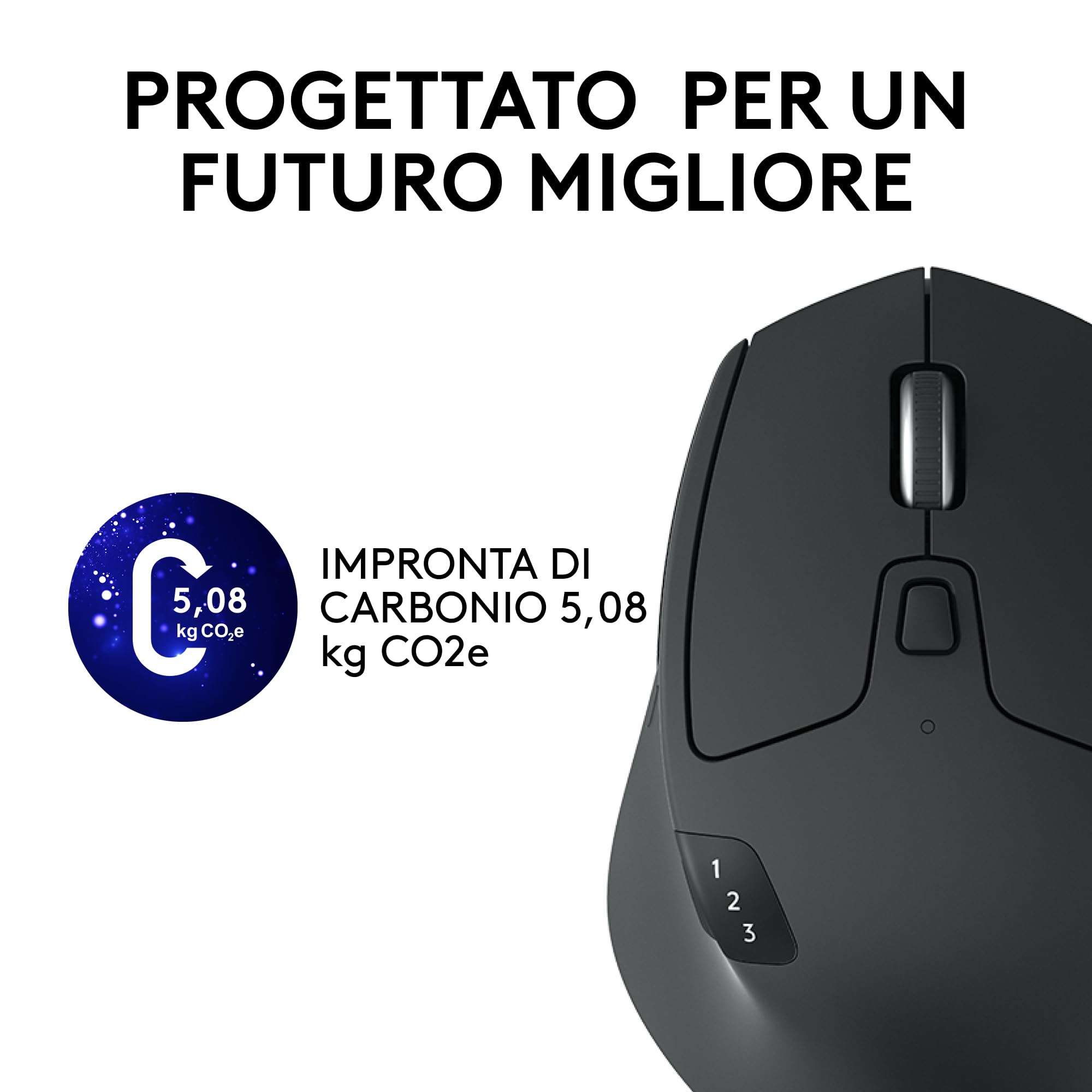 Logitech M720 Triathlon Mouse Wireless Multidispositivo, Bluetooth, Ricevitore USB Unifying, 1000 DPI, 6 Tasti Programmabili, Compatibile con Laptop, PC, Mac, iPadOS - Grigio