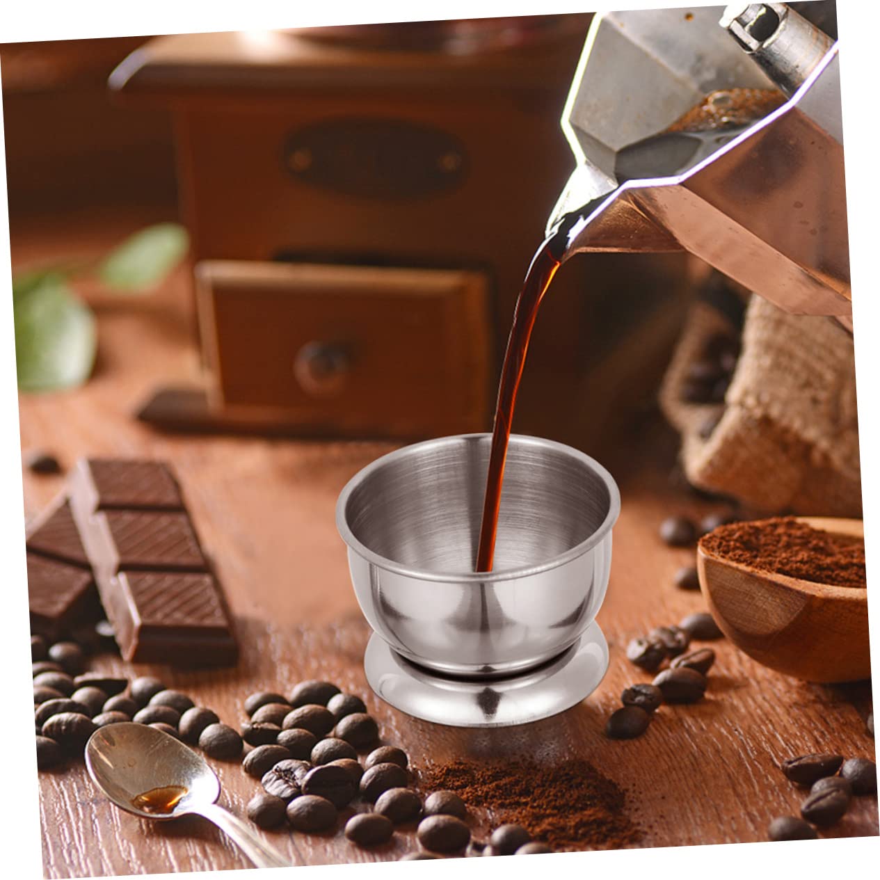 ULTECHNOVO 4 Sätze Kleine Teetasse Faltbar Tassen Reisen Becherbecher Aus Edelstahl Rostfreie Teetasse Edelstahlbecher Trinkbecher Aus Edelstahl Rostfreier Stahl Silber 2 Stücke * 4