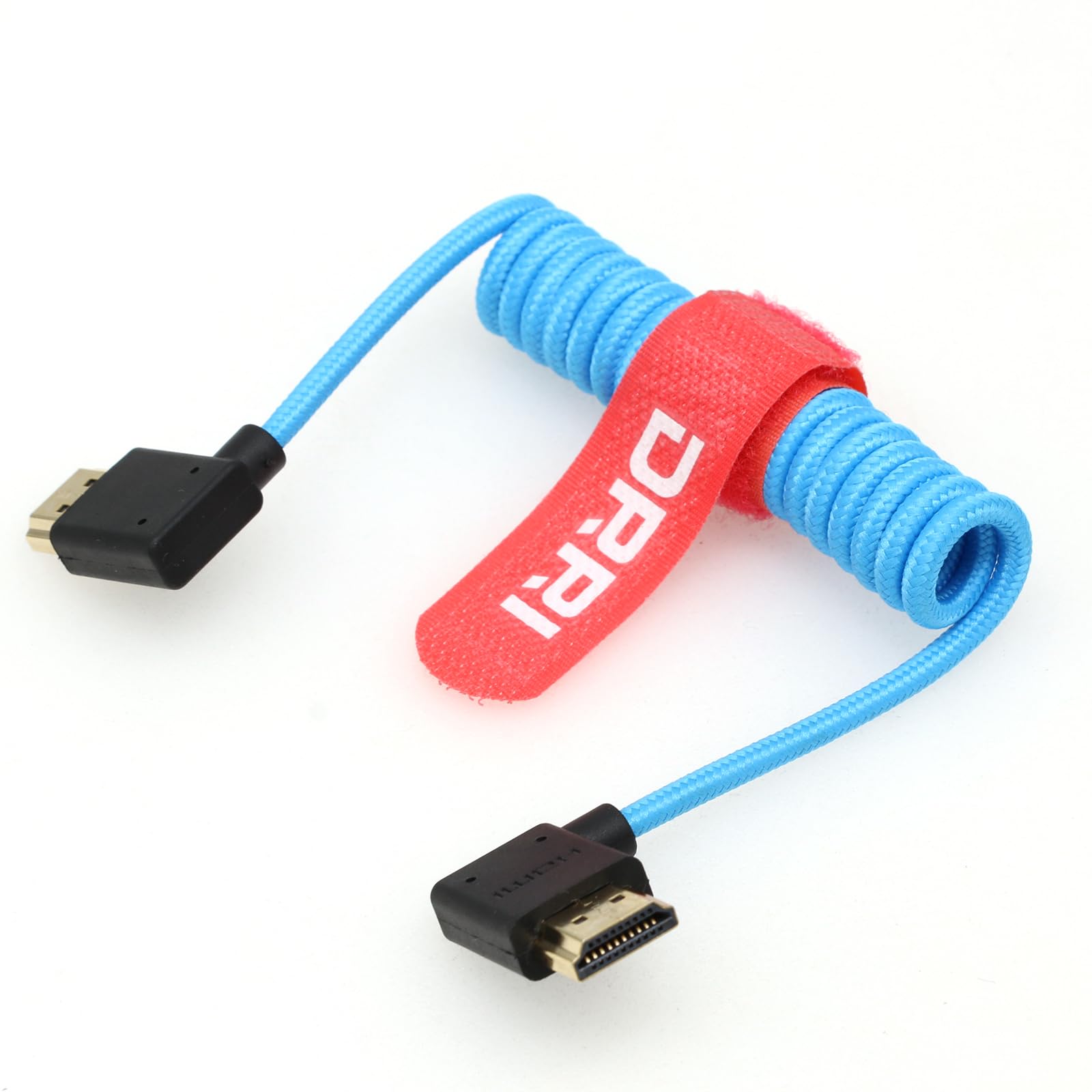 DRRI Câble Tressé Bleu 8K/60Hz 4K/120Hz 48Gbps HDMI à Angle Droit Vers Angle Gauche Pour Sony FX3 A7iv Canon C200 C300 C500 C70 Vers Moniteur Portkeys LH5H