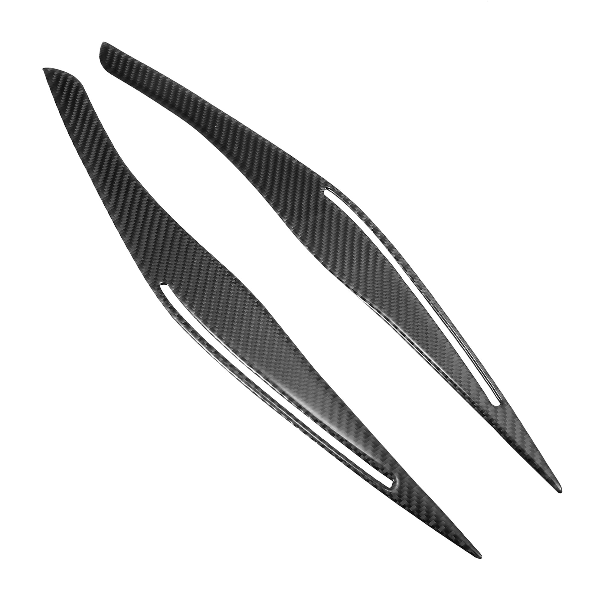 1 paio di adesivi per fari anteriori, per sopracciglia, palpebre, copertura per occhi, decorazione per BMW E90, E92, E93, modelli in fibra di carbonio, colore nero, accessori esterni per auto