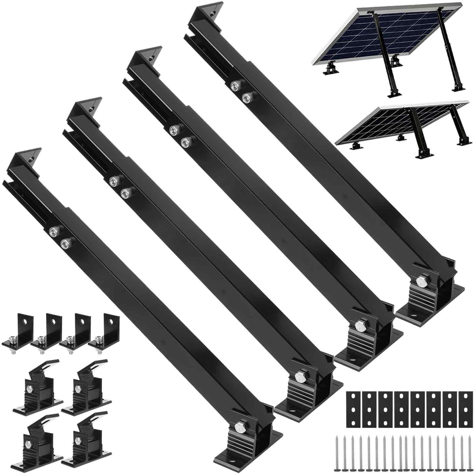 Acrux7 Solarmodul-Halterung, 2er-Set, Aluminiumlegierung, verstellbare Solarmodul-Halterungen, Ständer für 50 W, 70 W, 100 W, 150 W, 200 W, 300 W, 400 W Paneele, Wohnmobil, Dach, Boot, flache