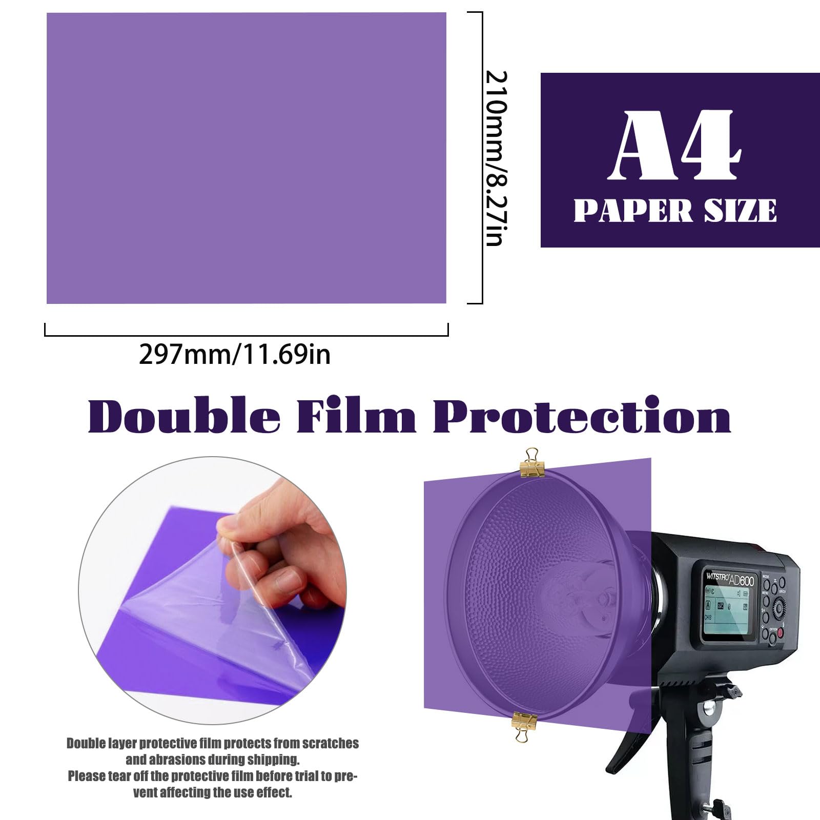 20 Filtri Colorati In Gel Trasparente Per Luci LED – 10 Colori, Formato A4, Tagliabili, Per Fotografia E Video - 3