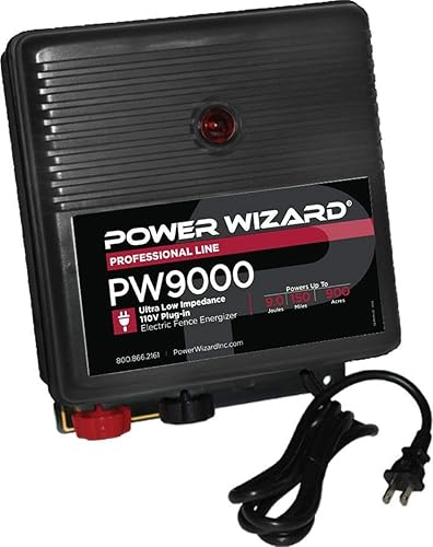 AgraTronix PW9000 Fence Energizer - Cargador enchufable con tecnología de impedancia ultrabaja, Energizador enchufable
