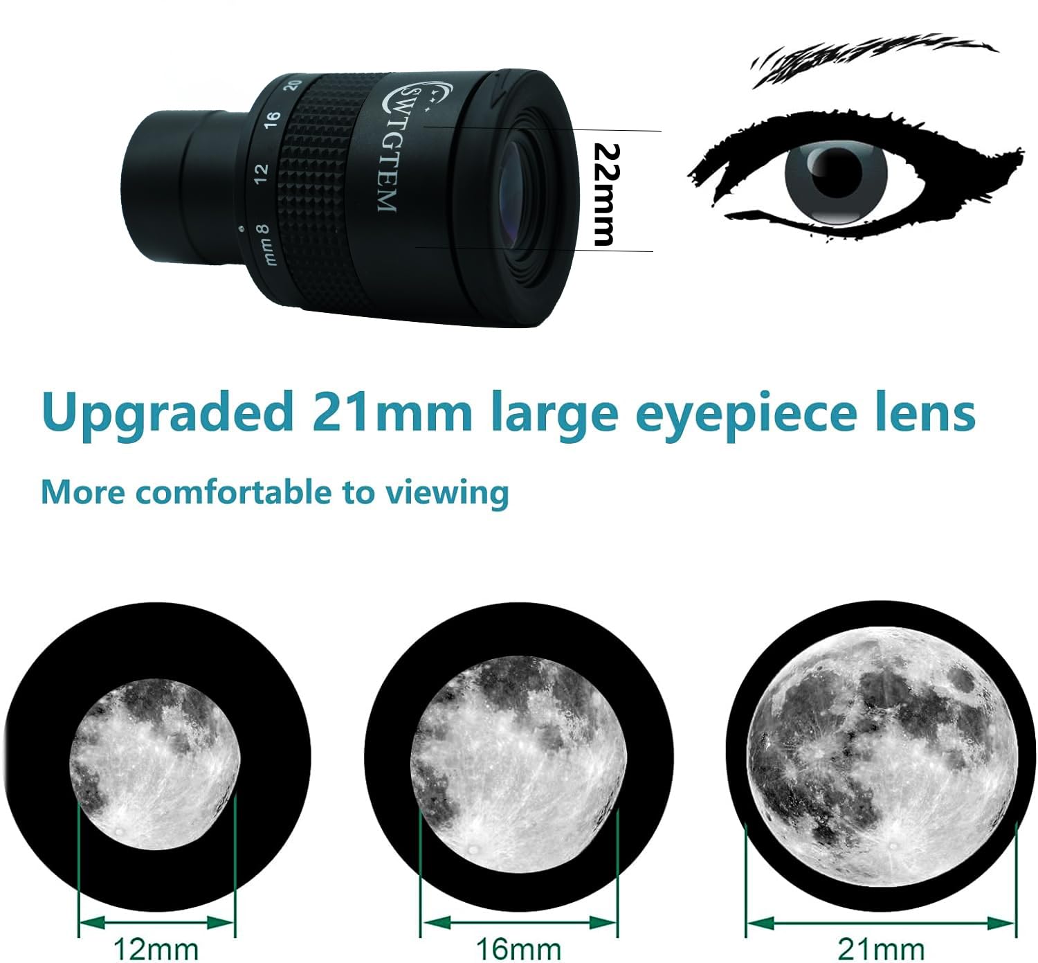 Telescopio Planetario Oculare Zoom, 8-24mm Lenti Oculari con FMC 9 Elementi 6 Gruppo, per Luna Astronomia Osservazione