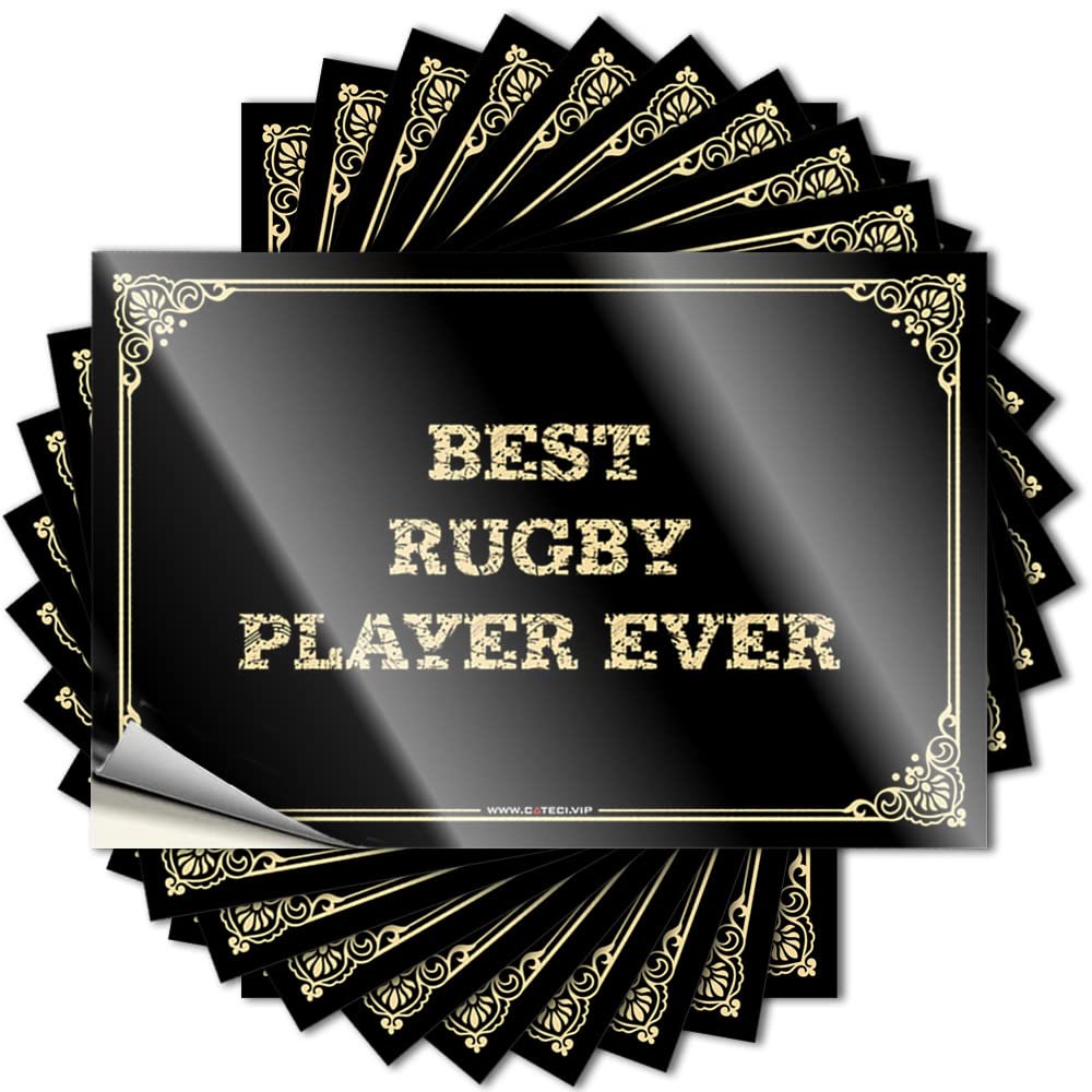 Labels for Reading Adult Funny Alcohol Uv Resistant Best Rugby Player Ever | Outdoor Bar Wine Signs Home(12X18CM-6Pcs)