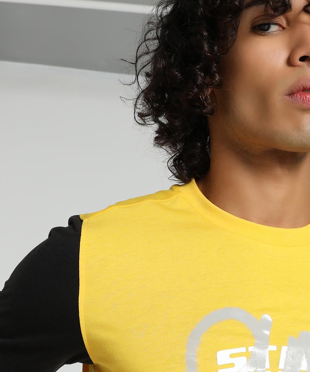 PUMA Men, State Champs Tee, Yellow Sizzle-Black, XL, (62480501) 1