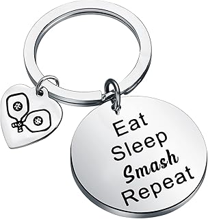 Pickleball Lover Gift Pickleball Player Keychain Eat Sleep Smash Repeat Keycahin Gift For Pickleball Coach