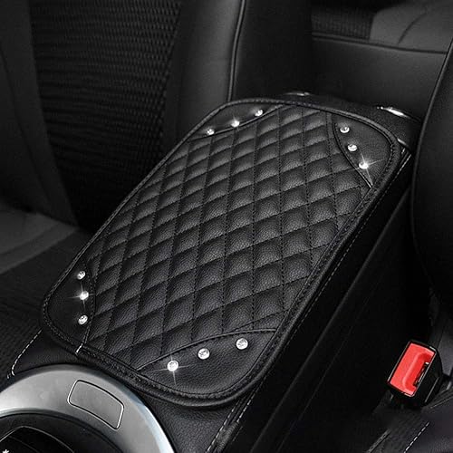 Miniatura 3 de Almohadilla para consola central de automóvil, de cuero para decoración de consola central (reposabrazos brillante)