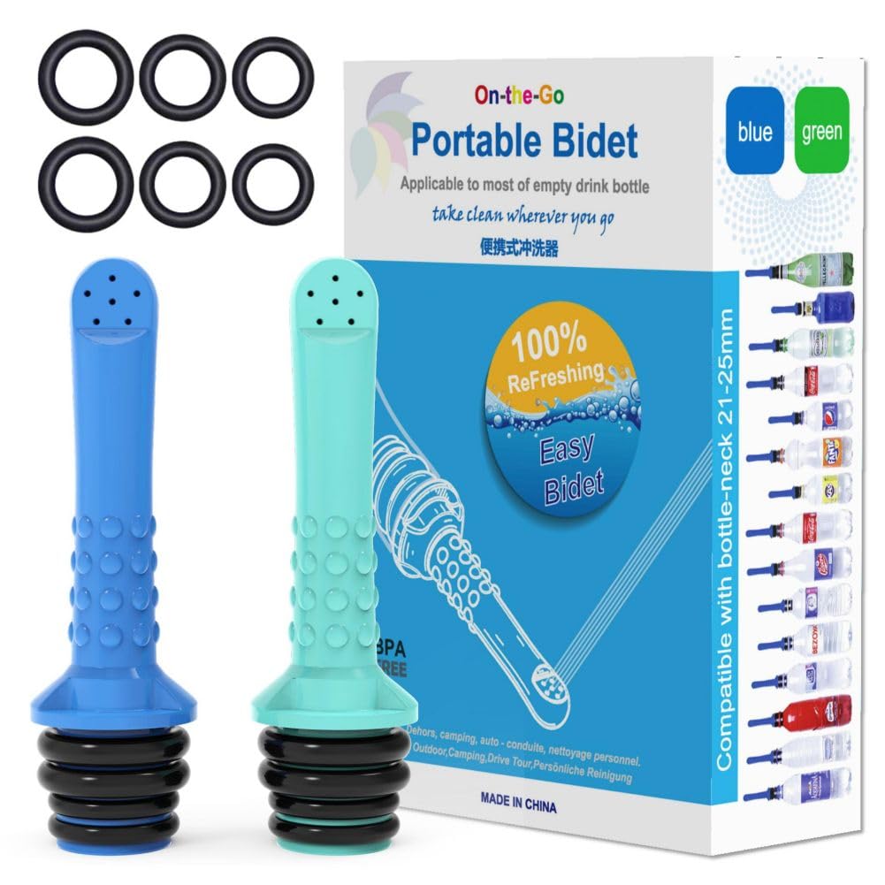 2PCS Backpacking Bidet - Portable Bidet for Toilet - Travel Bidets Universal Shower Pipe for Traviling Compatible with — view 2