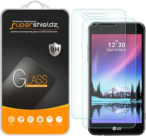 Supershieldz Protector de pantalla de vidrio templado diseñado para LG Fortune y LG (Rebel 2) LTE 4G, antiarañazos, sin burbujas