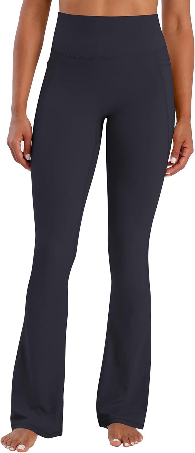 Sunzel No Front Seam Flare Leggings for Women with Pockets Hidden Butt Lifting Scrunch Tummy Control Mini Flared Yoga Pants - Image 5