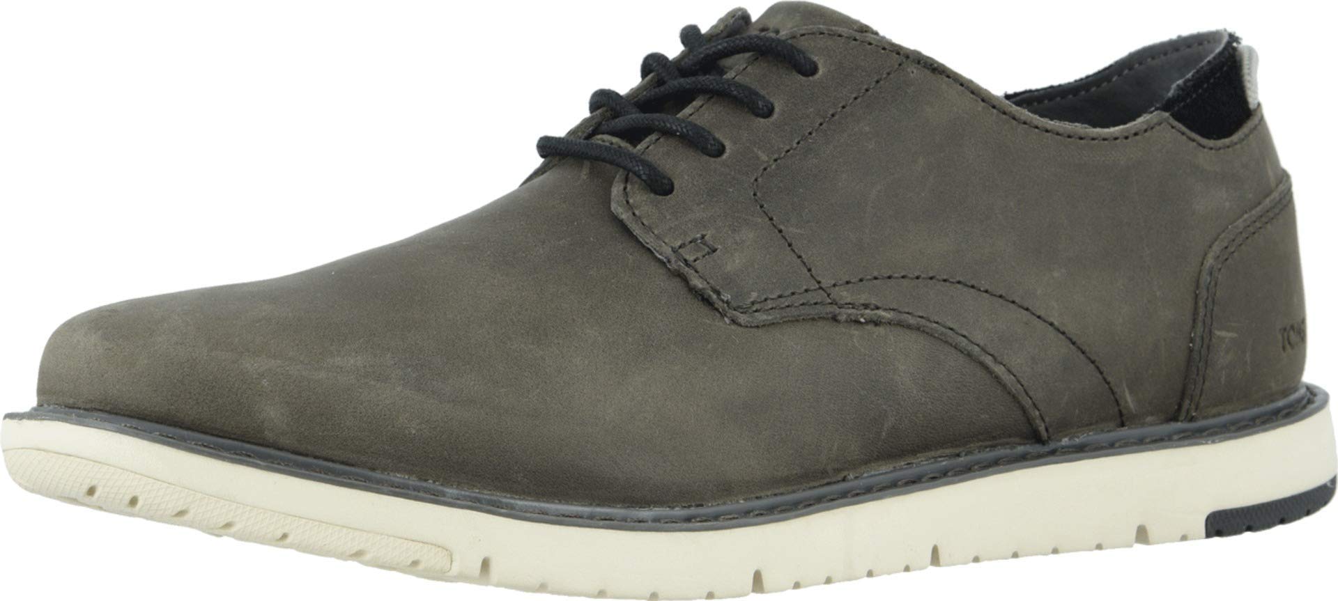 TOMS Men's Navi Oxford Boat Shoe, Charcoal, 9.5 UK, (43.5 EU)