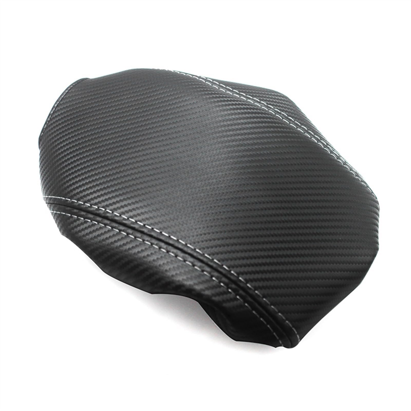 Auto-Armlehnen-Aufbewahrungsbox Für VW für Golf 6 2010 2011 2012 2013 Autoinnenraum Carbon Style Mikrofaser Leder Mittelarmlehne Abdeckung Trim(White line)