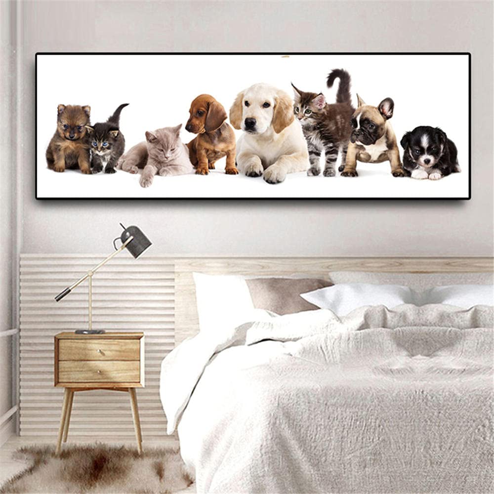Diamond Painting Chien Chat Mignon 5D DIY | Peinture Diamant Square Drill