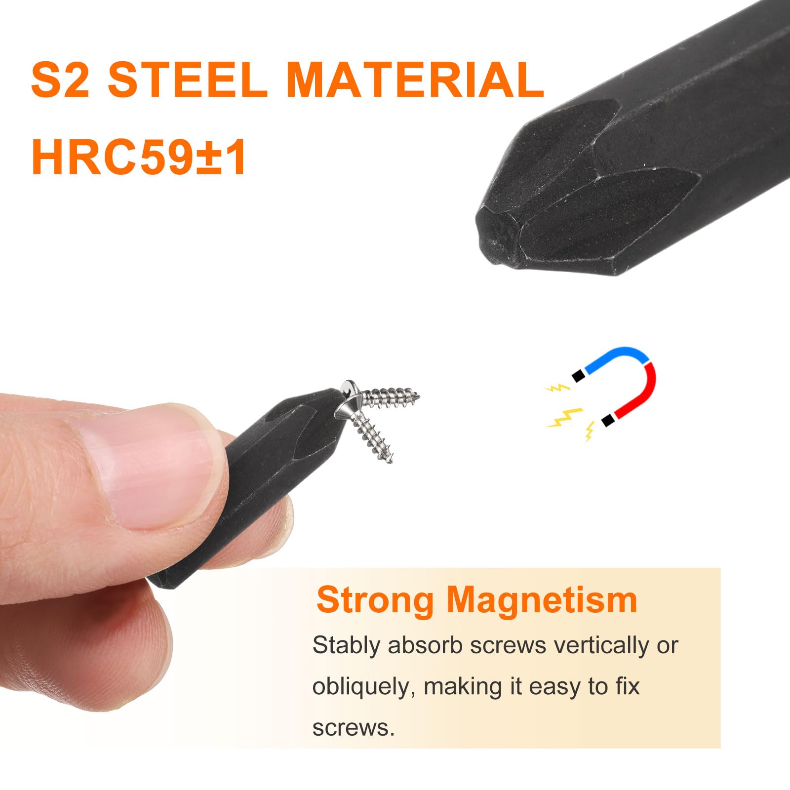 HARFINGTON 2pcs PH1 Phillips Screwdriver Bit 5/16\" Hex Shank...