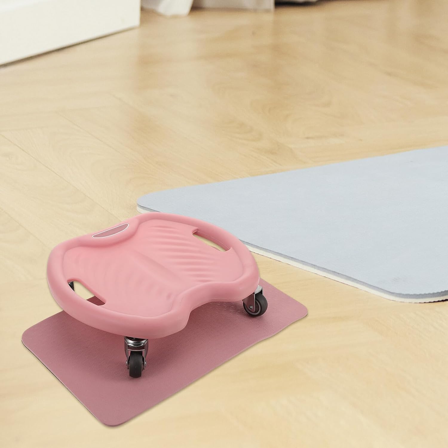 DOITOOL 4-wheel Ab Roller Core Strengthening Trainer with Quiet Operation, Non-slip Fitness Abdominal Wheel for Home and Gym Workout, Includes Knee Pad for Abs Exercise