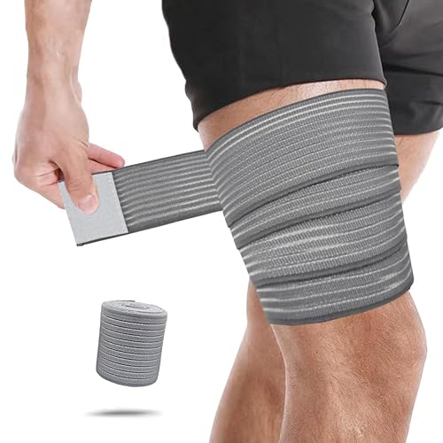 Vendaje de compresión para muslo, adecuado para hombres y mujeres, banda de soporte de rodilla, pierna inferior, pantorrilla, alivio del dolor de