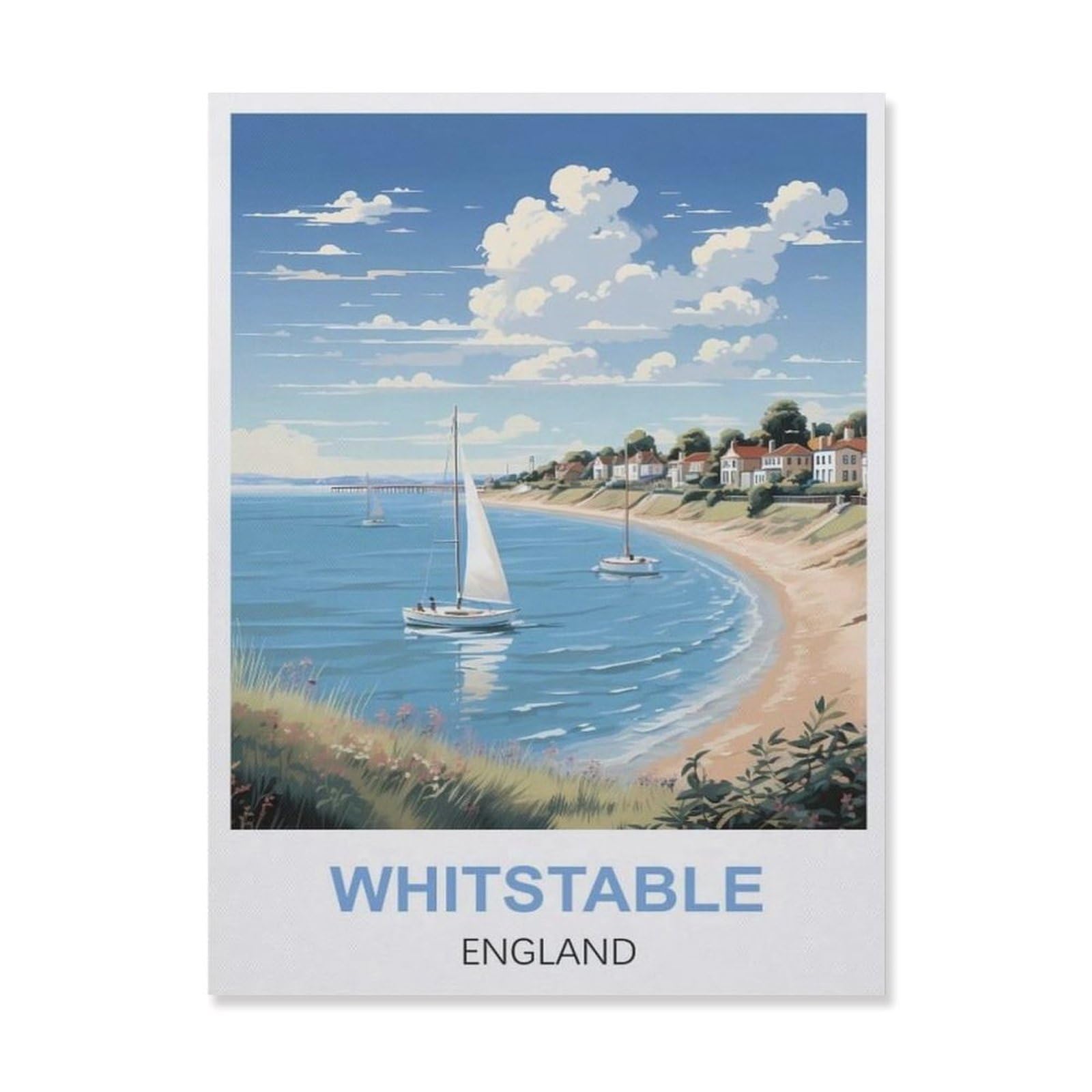 Vintage Art Metal Signs Funny Sign，Whitstable England(15x30cm）