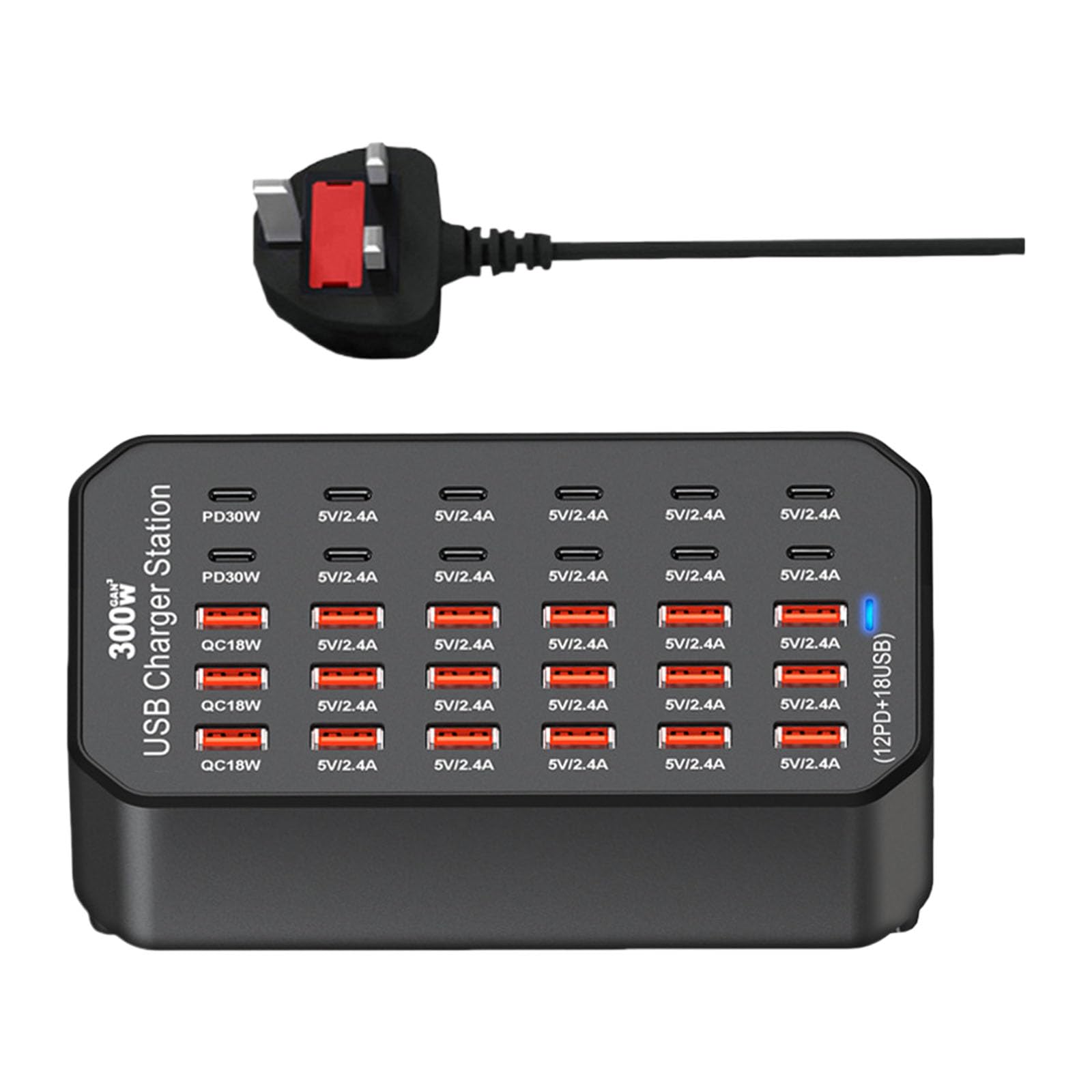 Chargeurs rapides USB et de type C à 30 ports pour station de charge multi-appareils, chargeurs de voyage et de travail, blocs de chargeurs muraux