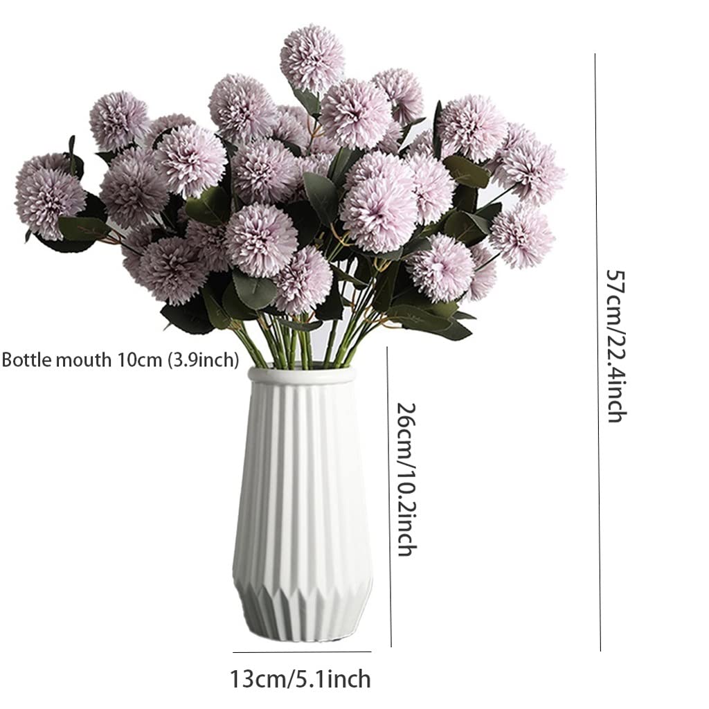 Fiori Artificiali 45 Teste Artificiali Hydrangea Dandelion Bouquet con Vaso, Fiori Artificiali Piante Fiore Finto for la Decorazione Domestica/Arredamento di Nozze Finte Decorativi(B)