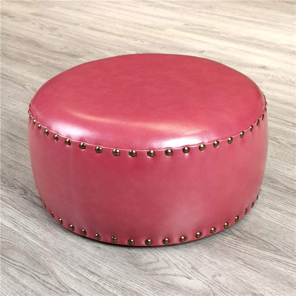 Repose-Pieds en Cuir de Cire Pouf Rectangulaire 40x20x20cm