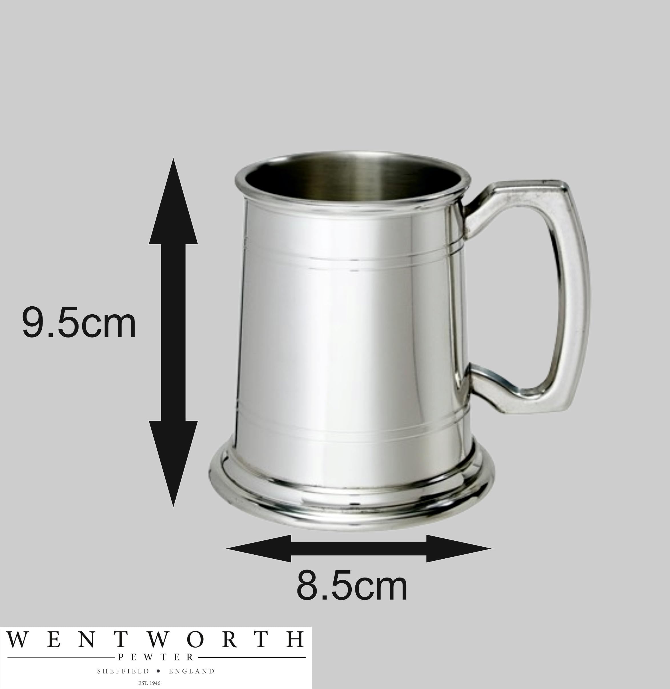 Wentworth Pewter - Chope en étain double doublure standard d'une demi-pinte, chope à bière