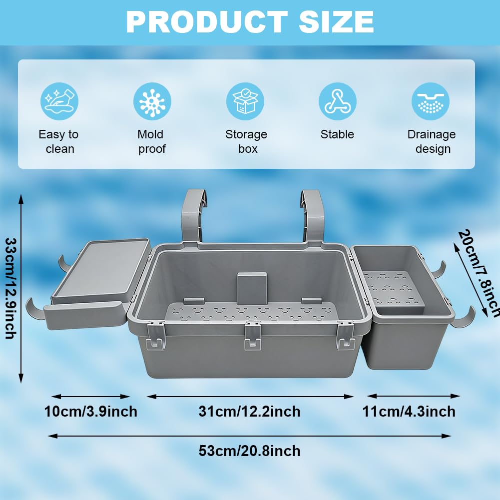 Pool Aufbewahrungskorb Set inkl, Getränkehalter & Haken – Multifunktionales Pool Zubehör & Gadgets für Spaß, Universelle Passform für Oberirdischen Pool