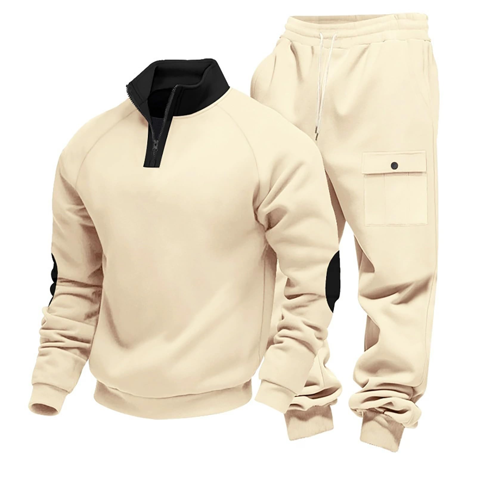 Tuta da jogging da uomo, set da 2 pezzi, felpa da allenamento, casual, da uomo, felpe e pantaloni da jogging, con motivo strutturato