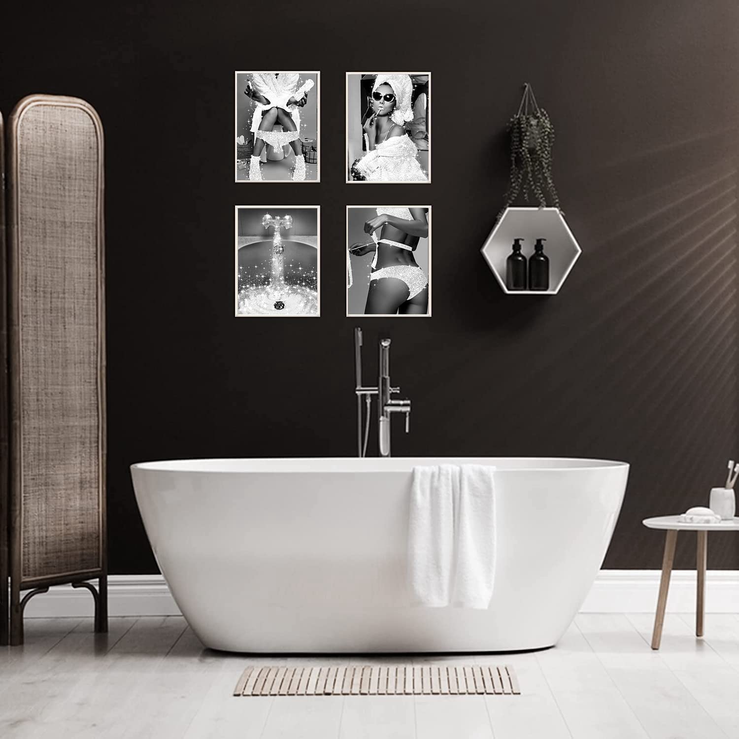 MKHFUW Bathroom Poster of Modern Women, Fashionable Bathroom Wall Decoration, 6-Piece Set, Bathroom Art - Image 3