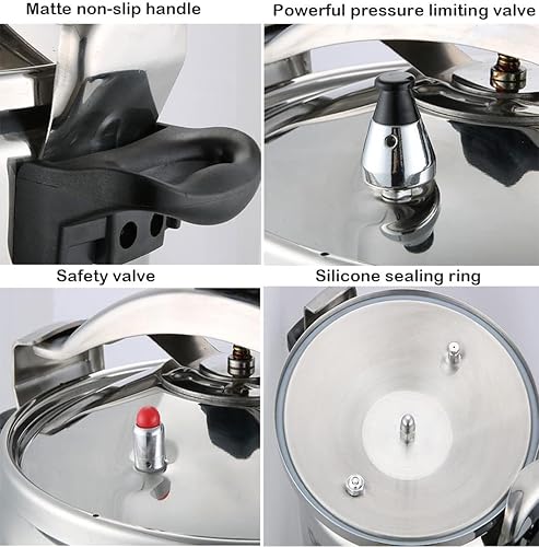 Miniatura 6 de Plata 3.17Qt olla a presión, aluminio, 35kpa, con cerradura de seguridad y junta de silicona, para cocinas de gas y eléctricas