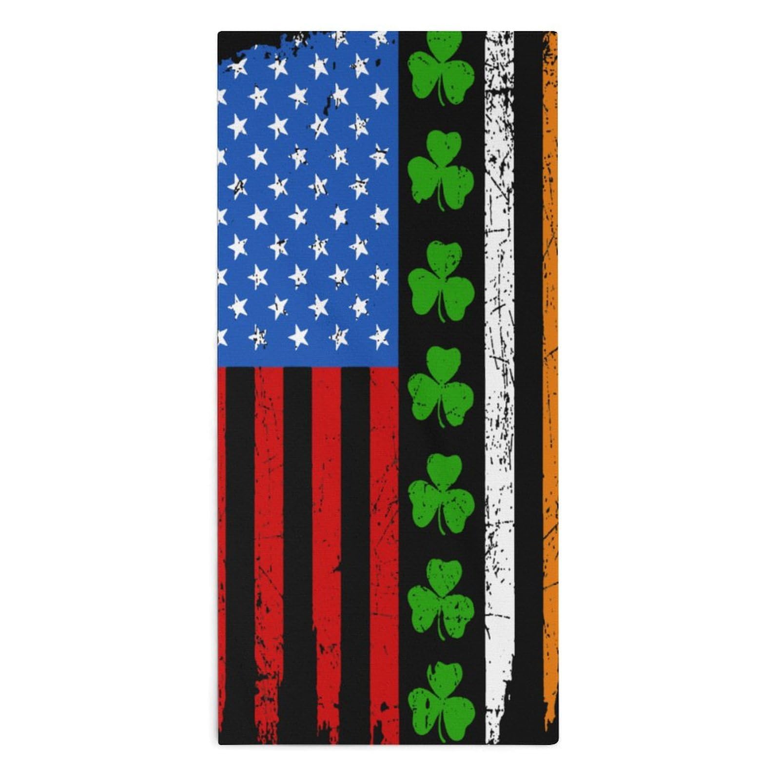 TXFBTRFSA Irish Americans-Flag Hand Towels for Adult Face Towel Bath Beach Swim Accessories