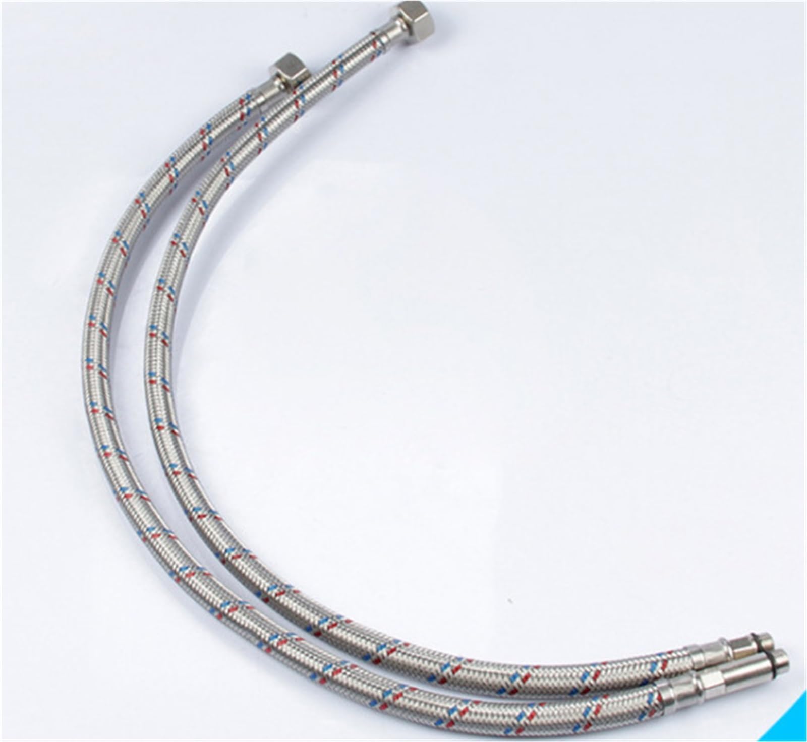 Tuyau tressé en Acier Inoxydable, Lot de 2, conduites d'alimentation pour Robinet G1/2 G3/8 G9/16 50 cm pour Eau Froide et Chaude (G3/8)