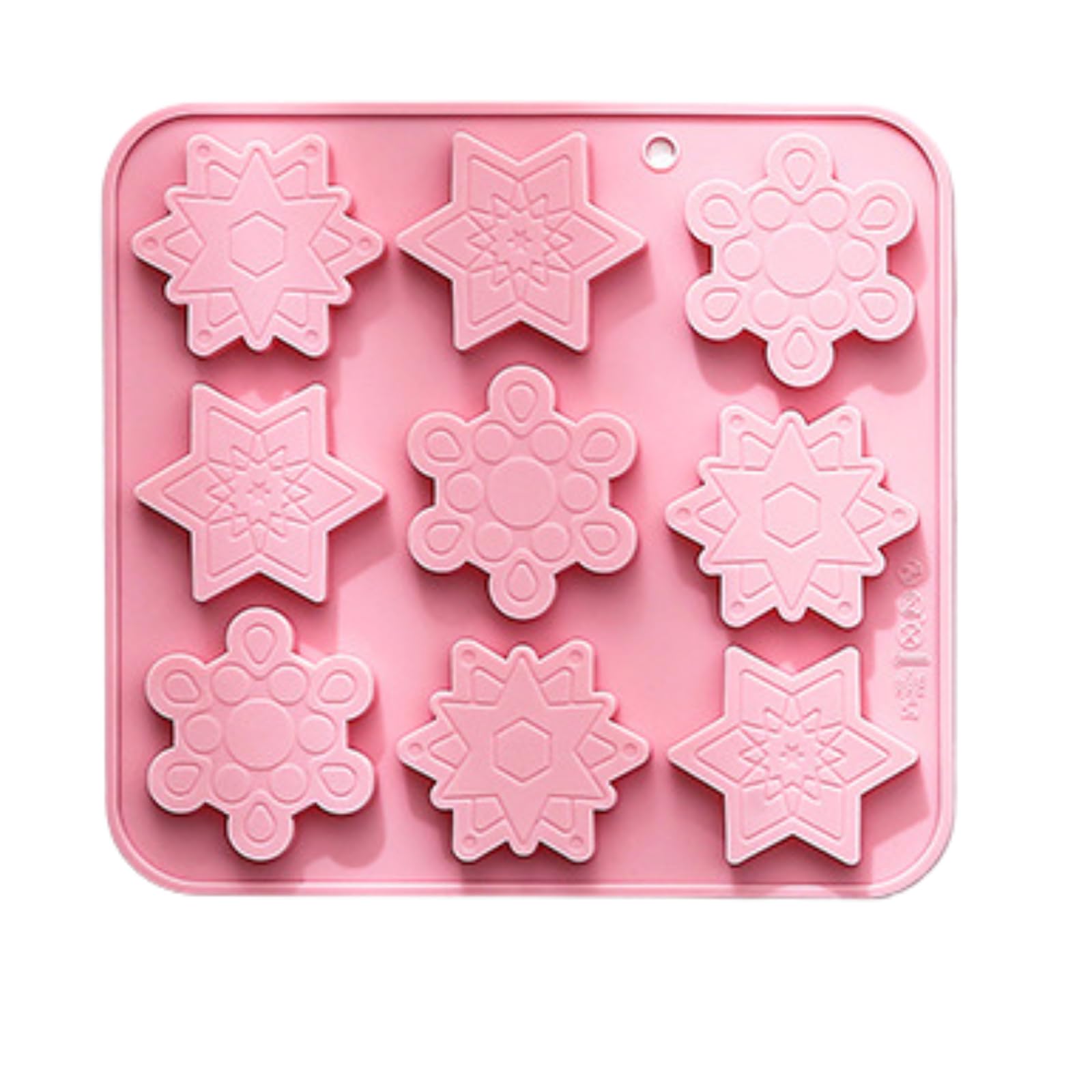 PTaizjjz Silicone Snowflake Molds,1Pack-9 Cavity Christmas Snowflake Shapes Moulds DIY Chocolate Candy Soap Ice Cube Trays Baking Mould for Xmas Baking Cake Decoration