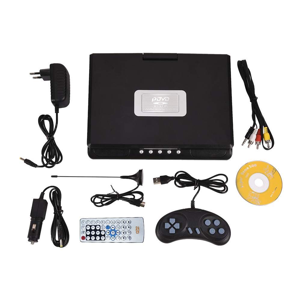 Lecteur DVD portable, écran large LCD rotatif 9 pouces, fonction de jeu de soutien, radio FM, décodage DOLBY